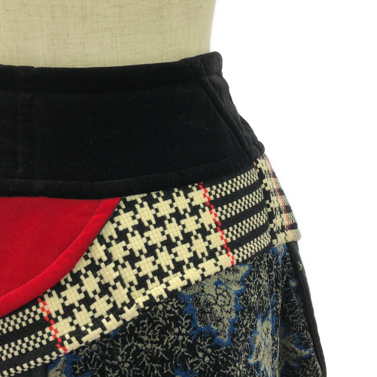 COMME des GARCONS / コムデギャルソン パッチワーク ベロア 異素材 フレアスカート