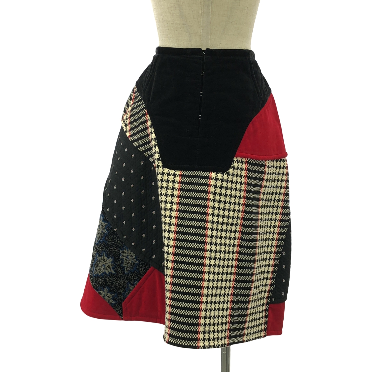 COMME des GARCONS / コムデギャルソン パッチワーク ベロア 異素材 フレアスカート