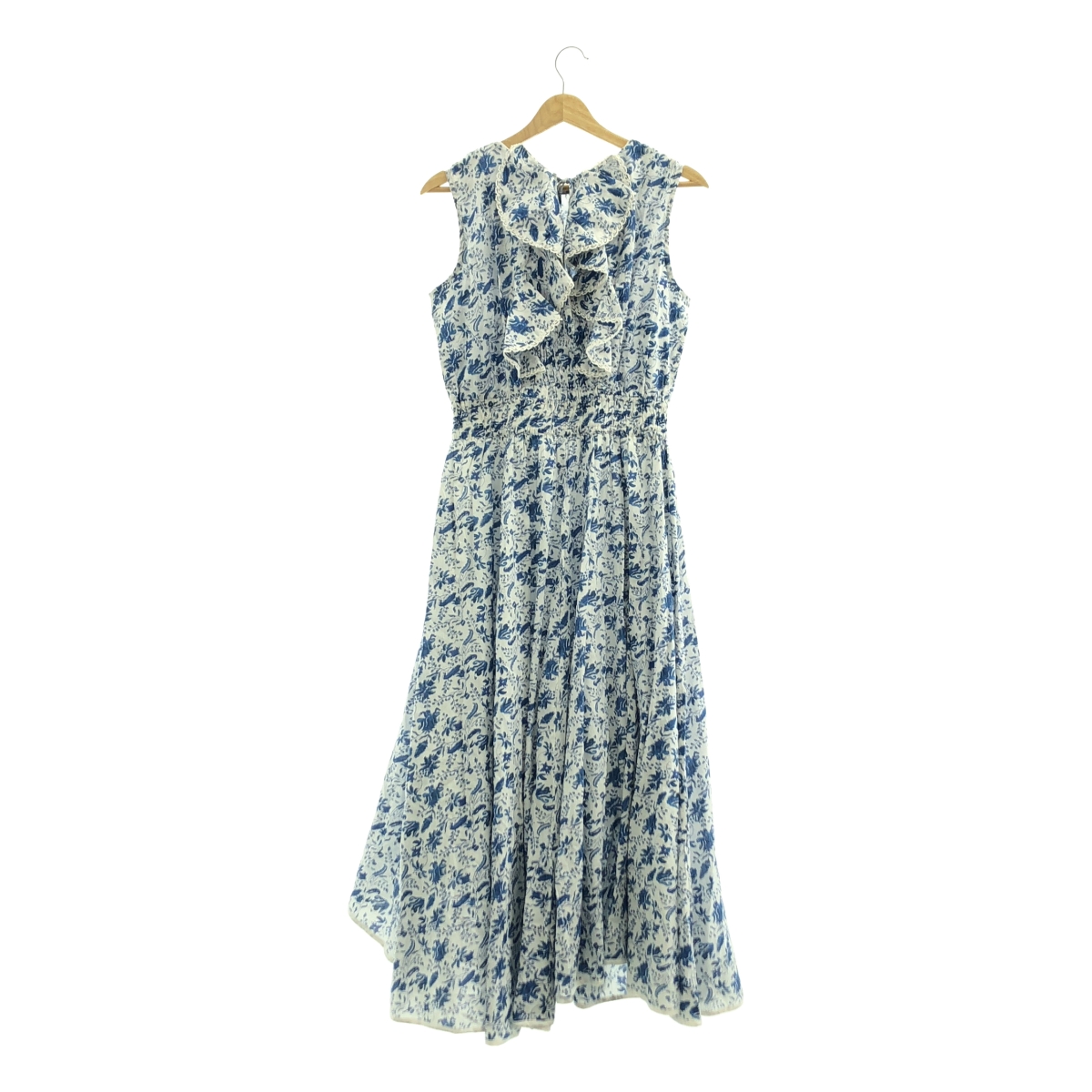 CASA FLINE / カーサフライン コットン イレヘム プリント ドレス ノースリーブワンピース