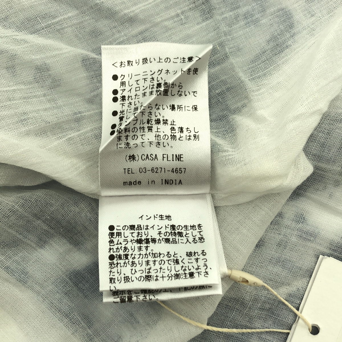 CASA FLINE / カーサフライン コットン イレヘム プリント ドレス ノースリーブワンピース