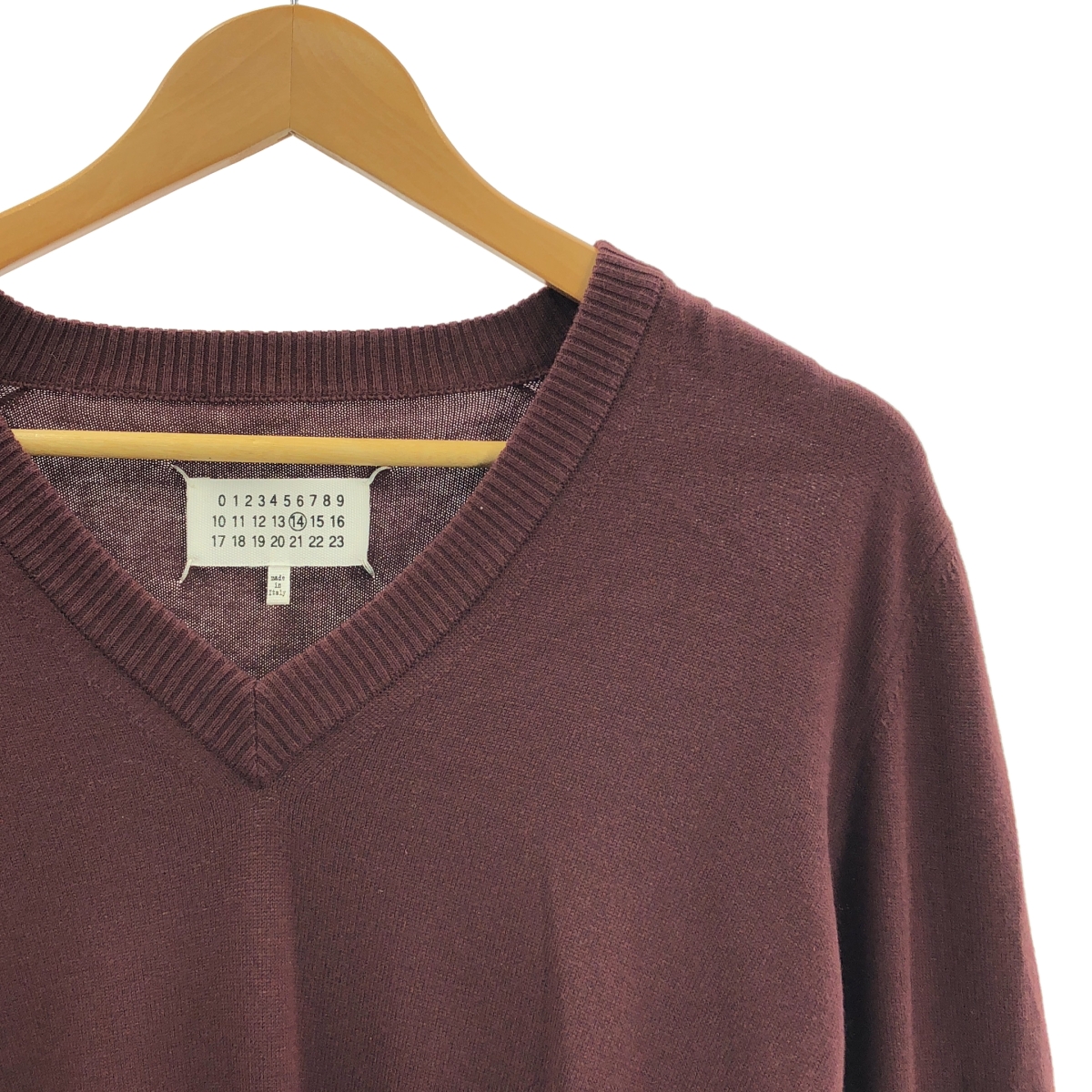 Maison Margiela / メゾンマルジェラ ウール Vネック エルボーパッチ ニット