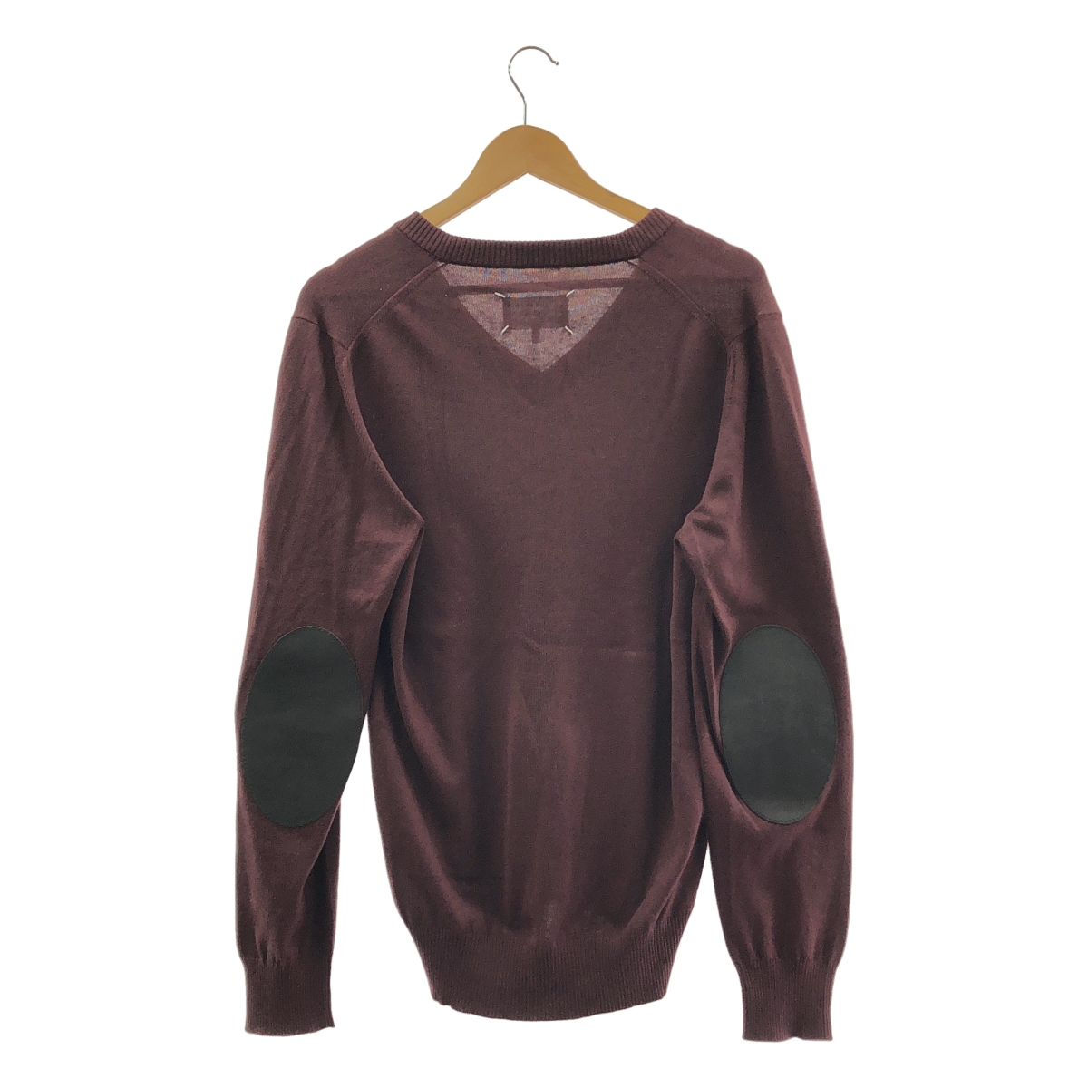 Maison Margiela / メゾンマルジェラ ウール Vネック エルボーパッチ ニット