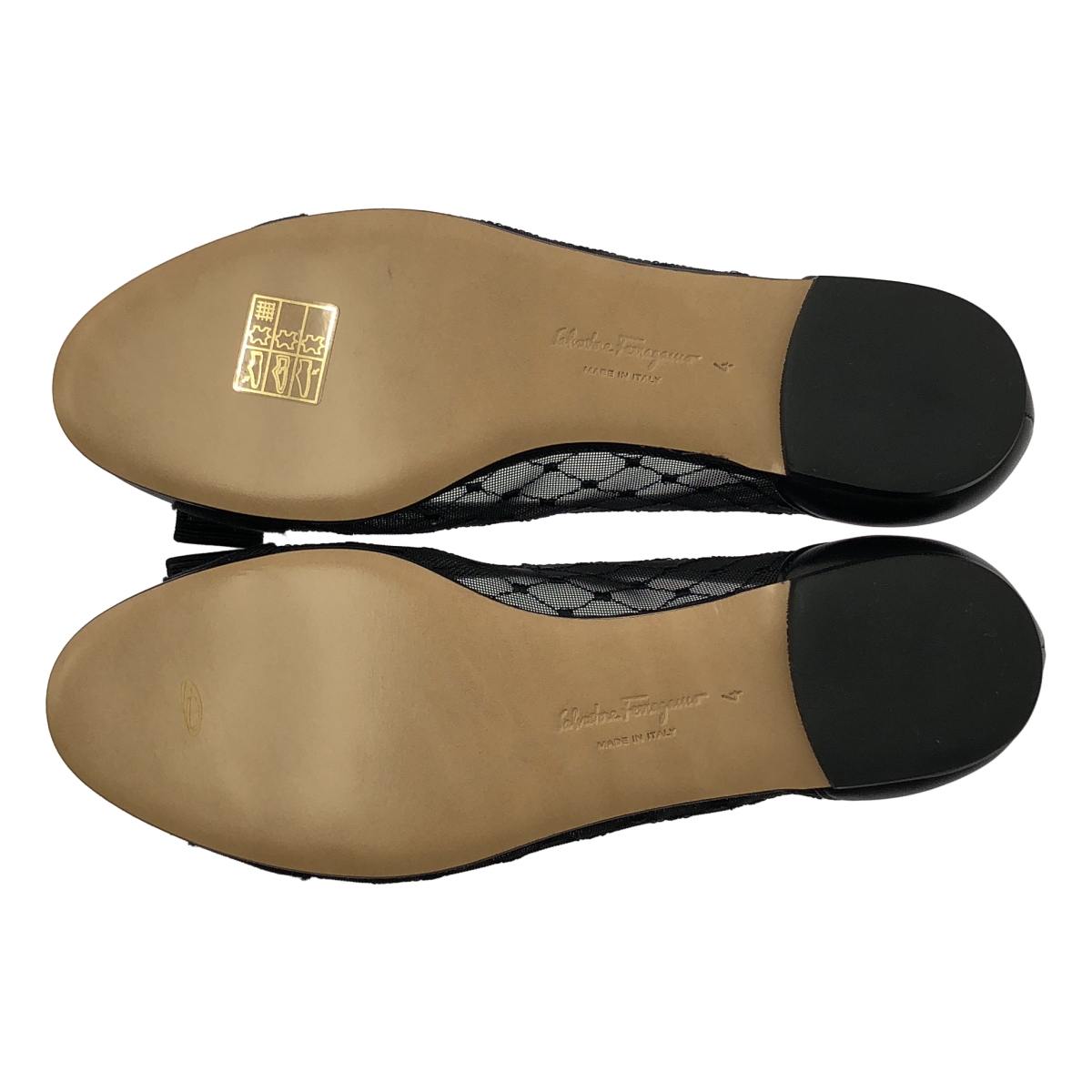 FERRAGAMO / フェラガモ VARINA / ロゴ リボン レース バレリーナシューズ