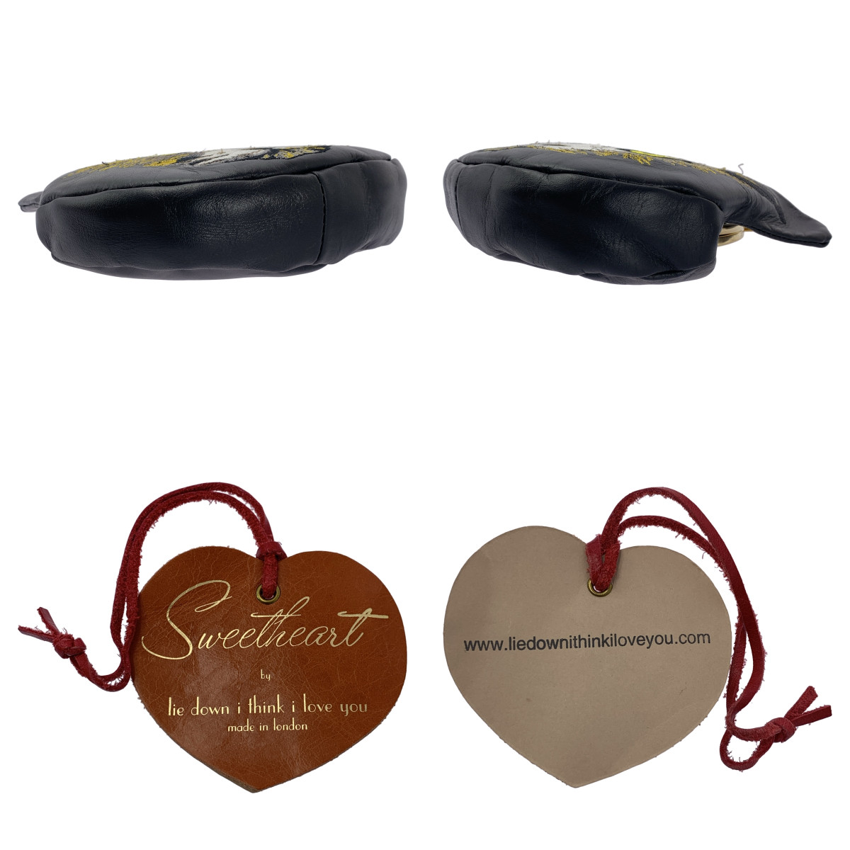 その他 lie down i think i love you / レザー キャット エンブロイダリー がま口 ショルダーバッグ