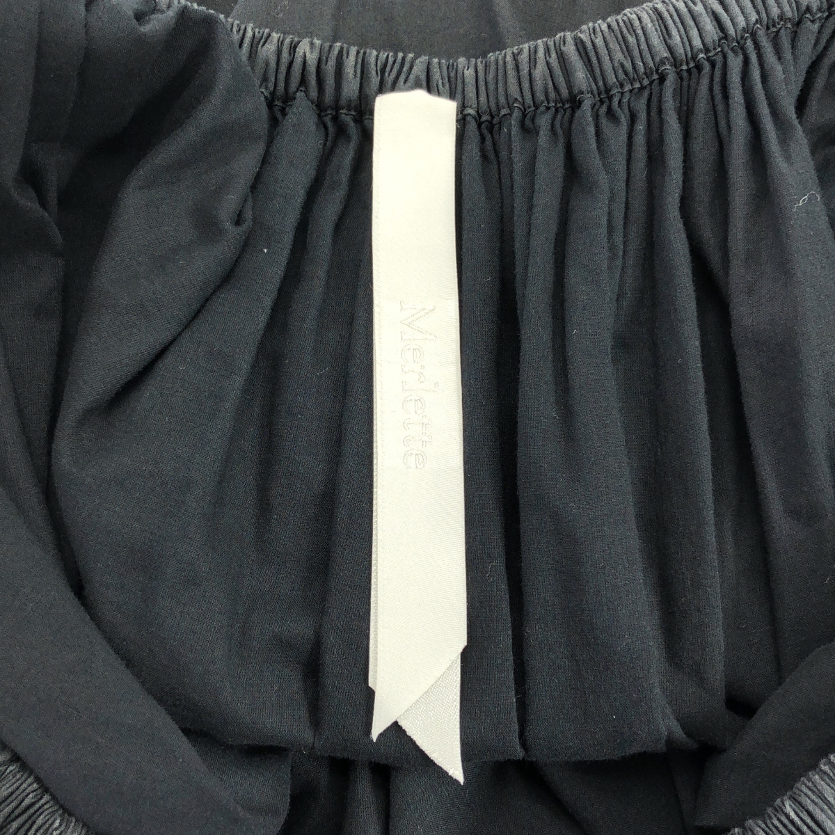 MERLETTE / マーレット リボン付 スカラップスリーブ コットン ドレス ワンピース