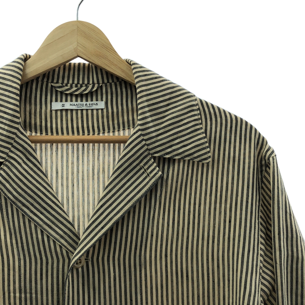 MAATEE&SONS / マーティー&サンズ SHIRTS JACKET C/L/N ストライプジャケット リネン/コットン/ナイロン
