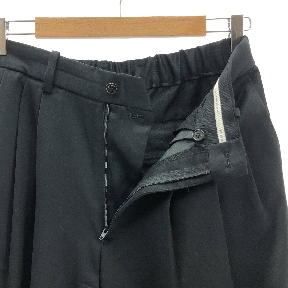 MARKAWARE / マーカウェア CASHMERE SATIN TRIPLE PLEATED WIDE TROUSERS カシミヤ サテン トリプル プリーツ ワイドパンツ