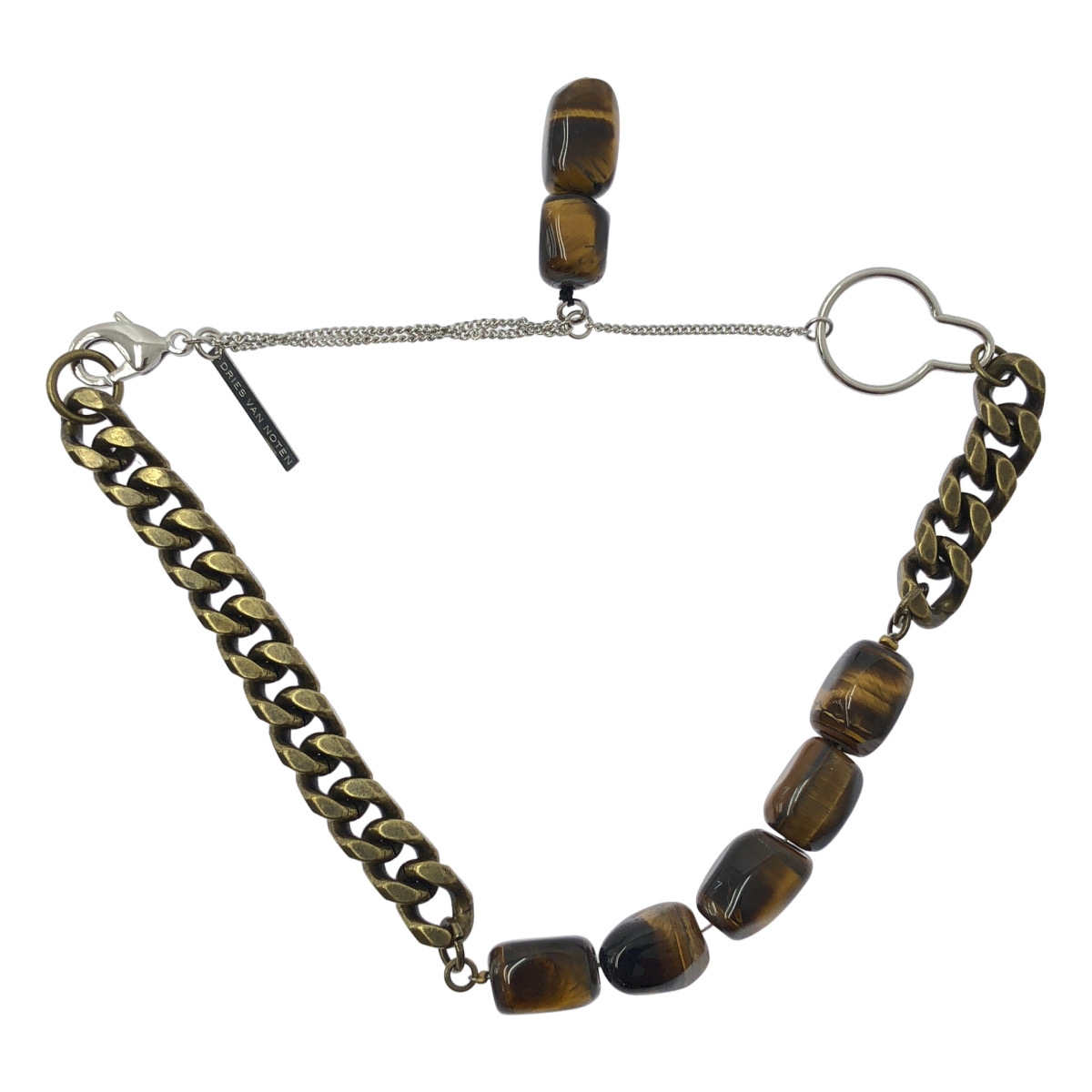 DRIES VAN NOTEN / ドリスヴァンノッテン タイガーアイ ストーン チェーンネックレス