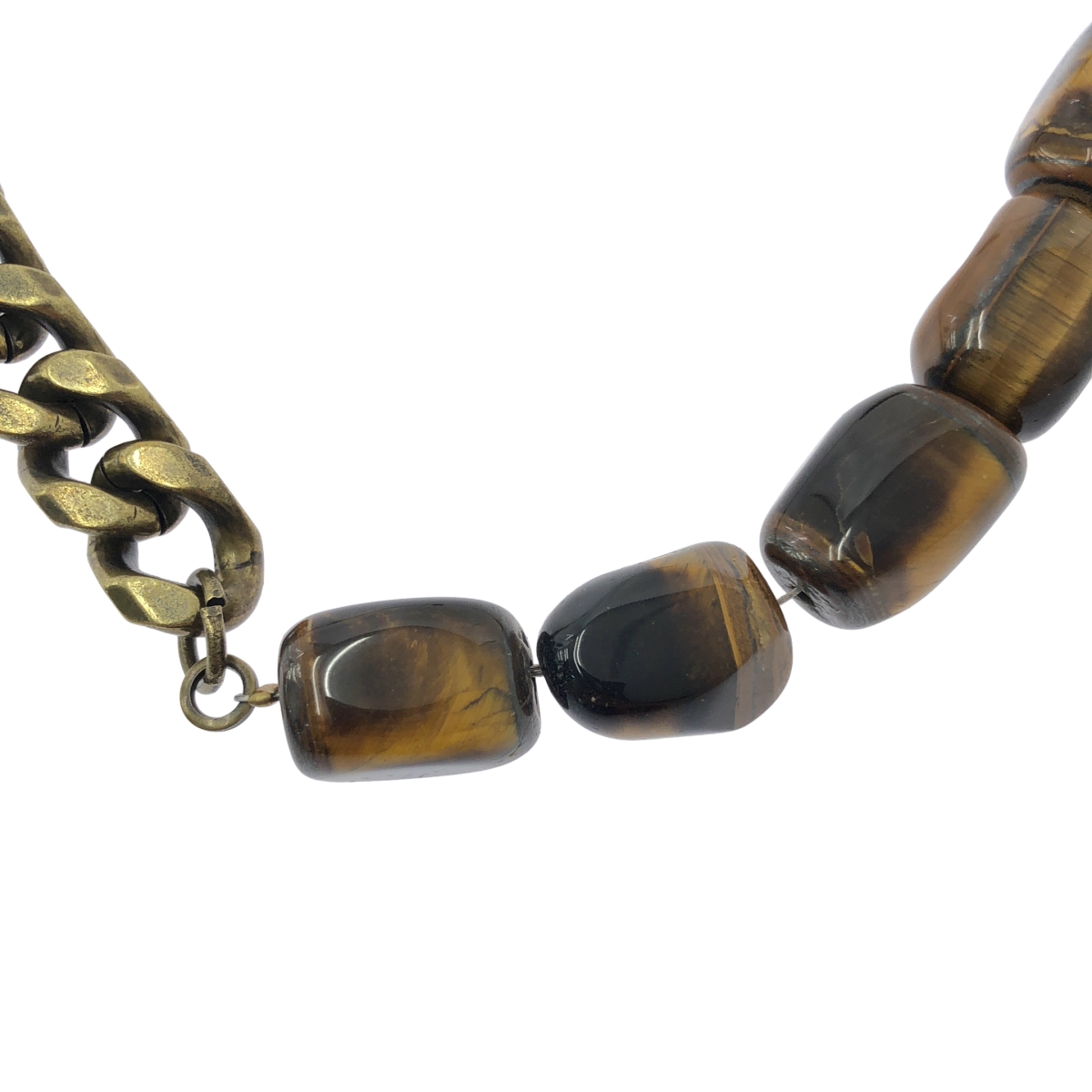 DRIES VAN NOTEN / ドリスヴァンノッテン タイガーアイ ストーン チェーンネックレス