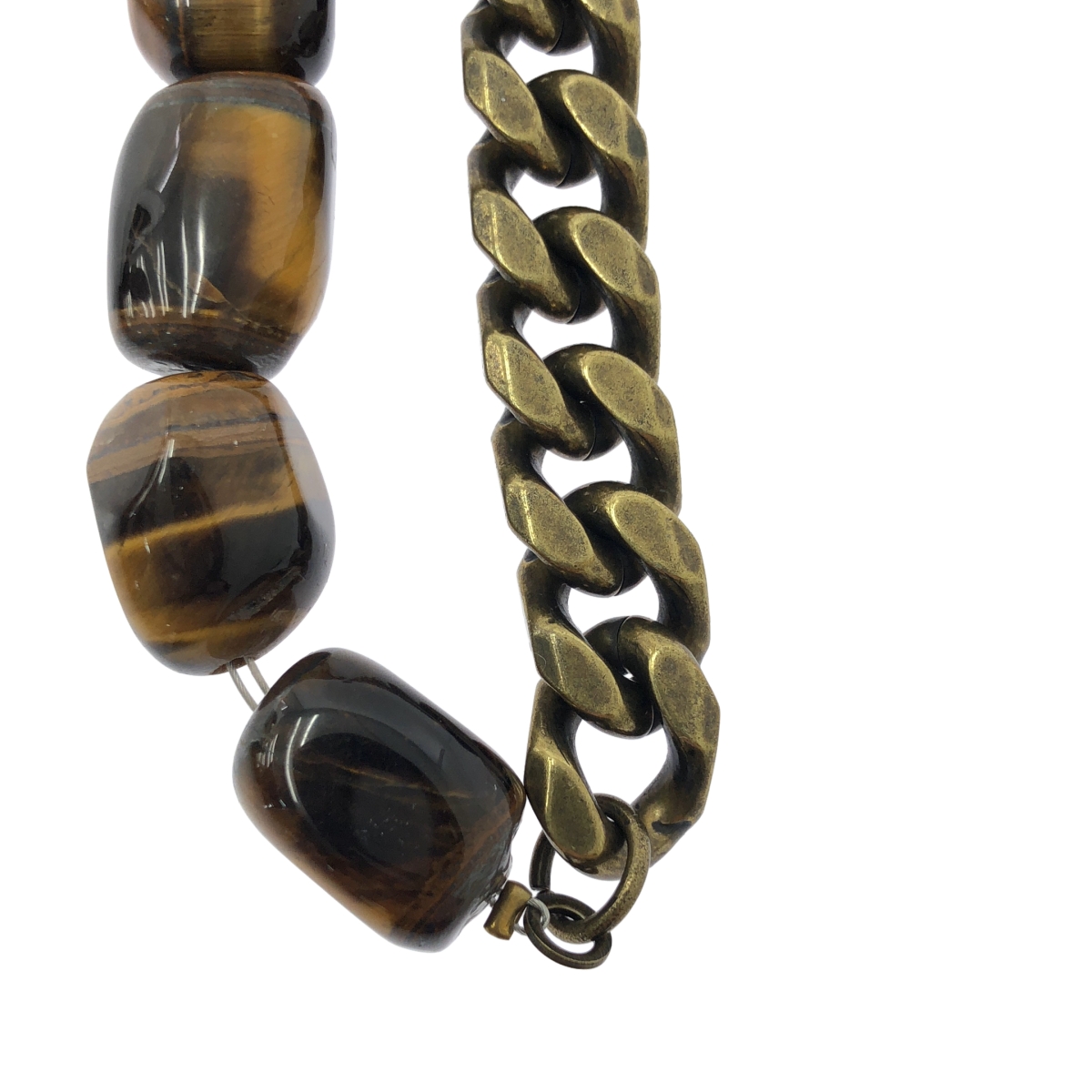 DRIES VAN NOTEN / ドリスヴァンノッテン タイガーアイ ストーン チェーンネックレス