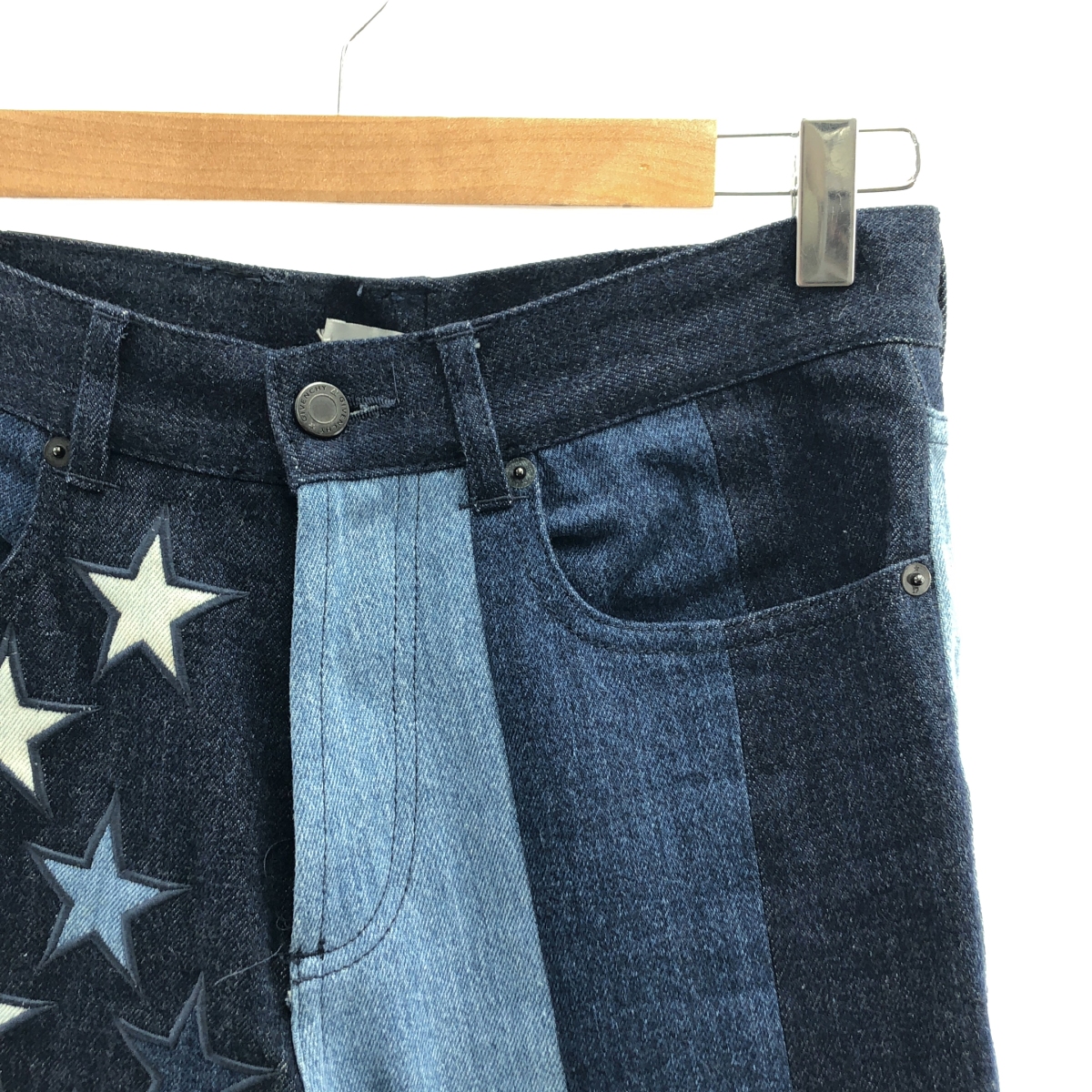 GIVENCHY / ジバンシィ スター 刺しゅう 切替 デニムパンツ