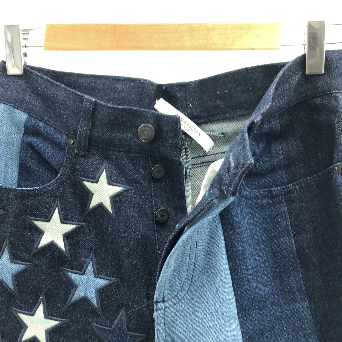 GIVENCHY / ジバンシィ スター 刺しゅう 切替 デニムパンツ