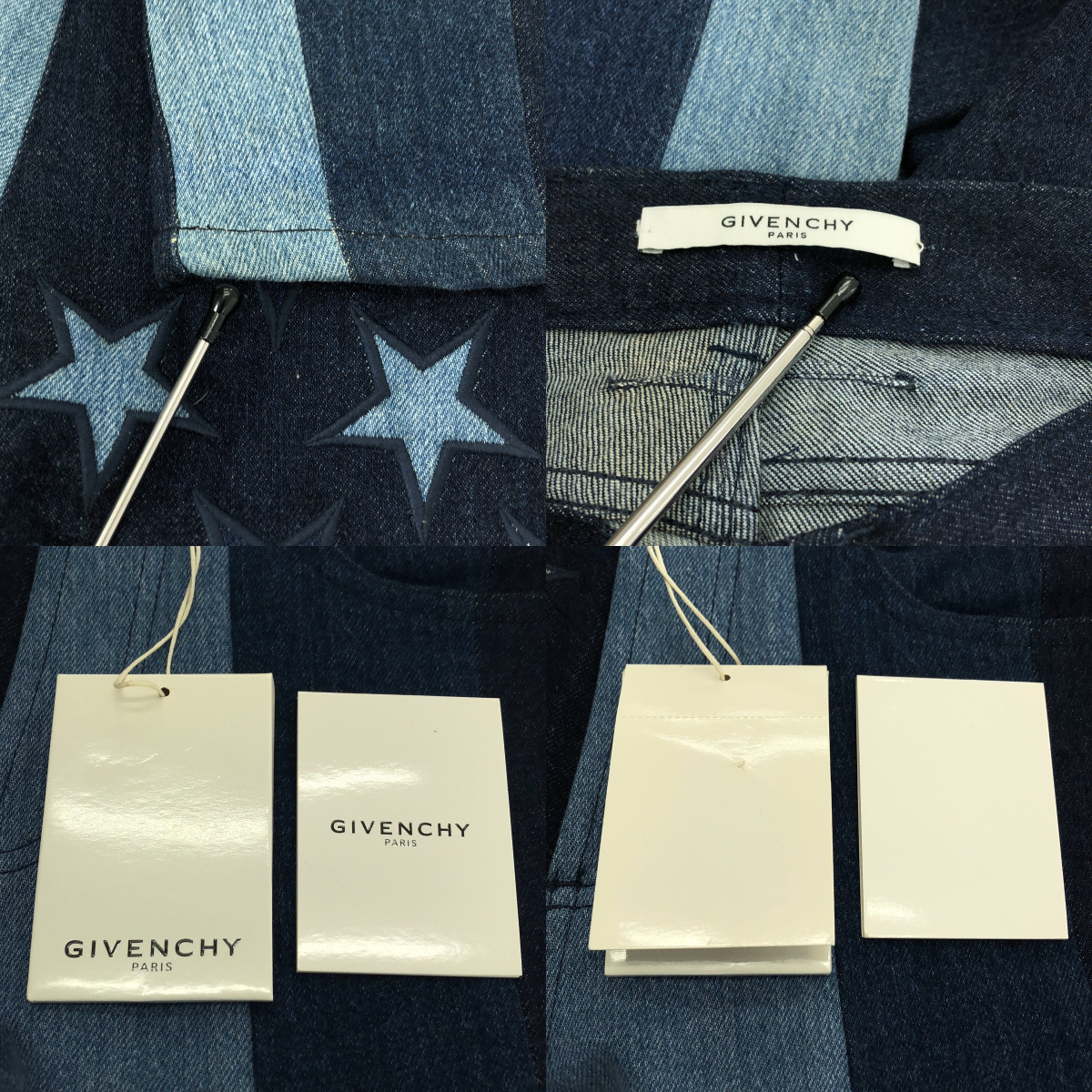 GIVENCHY / ジバンシィ スター 刺しゅう 切替 デニムパンツ