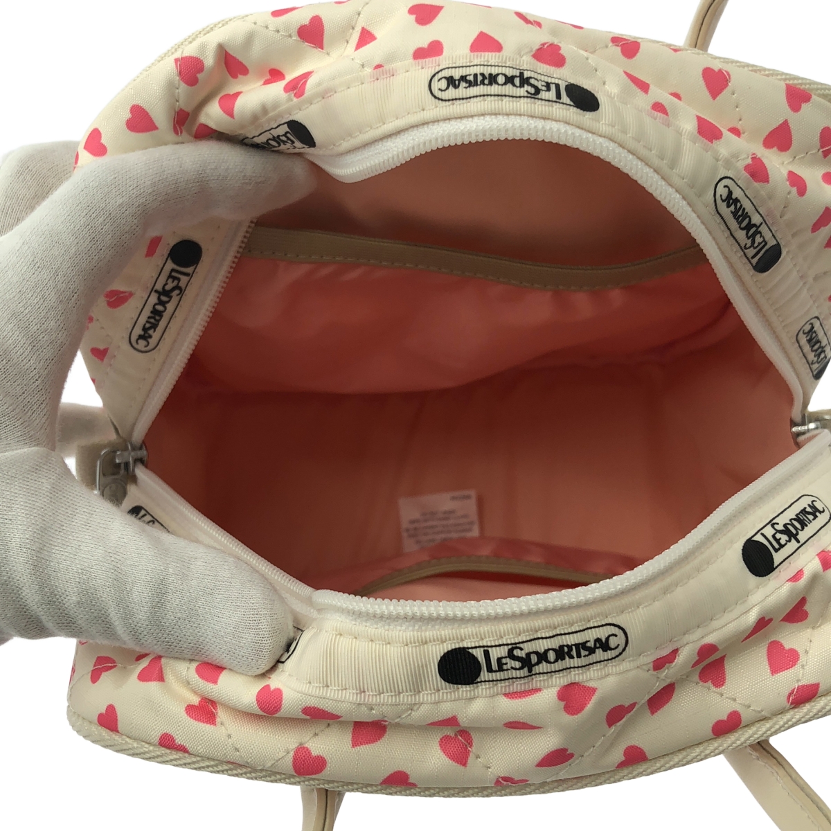 LeSportsac / レスポートサック 神崎恵さんコラボ BEAUTY MAKEUP BAG コーラル ハート キルト バッグ