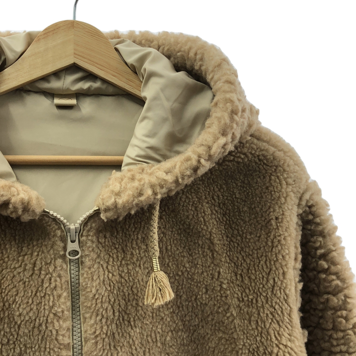 その他 キャメルファー ボア フーデッドジャケット