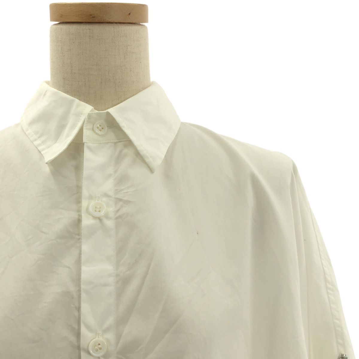 YOHJI YAMAMOTO +NOIR / ヨウジヤマモトプリュスノアール 変形 カットアウトスリーブ スリット ロングシャツ ブラウス