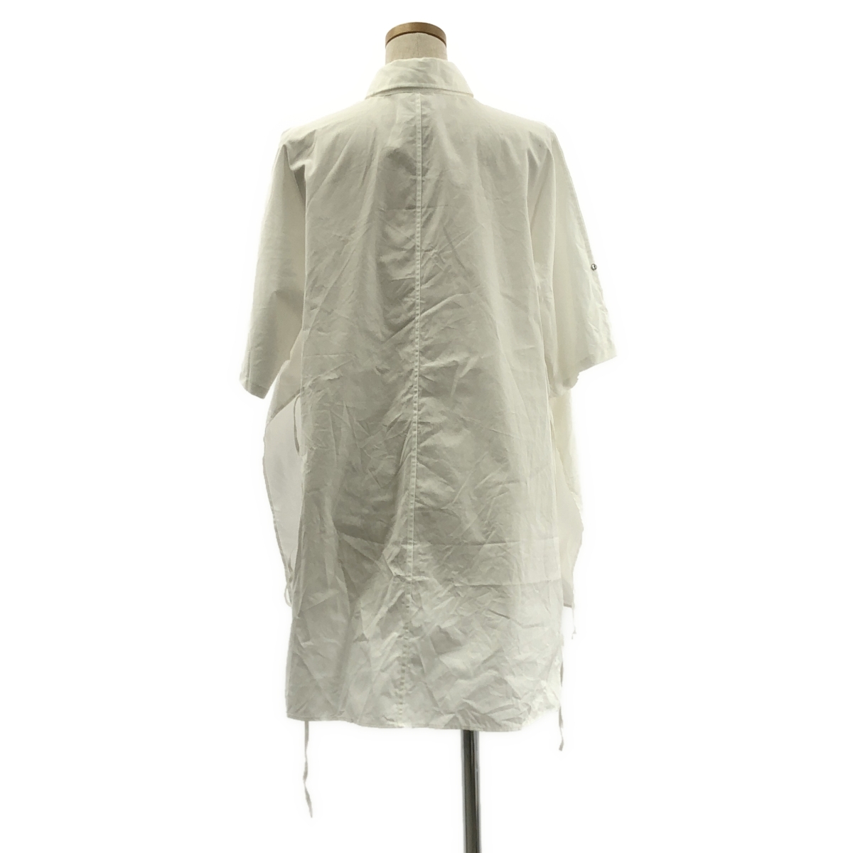 YOHJI YAMAMOTO +NOIR / ヨウジヤマモトプリュスノアール 変形 カットアウトスリーブ スリット ロングシャツ ブラウス