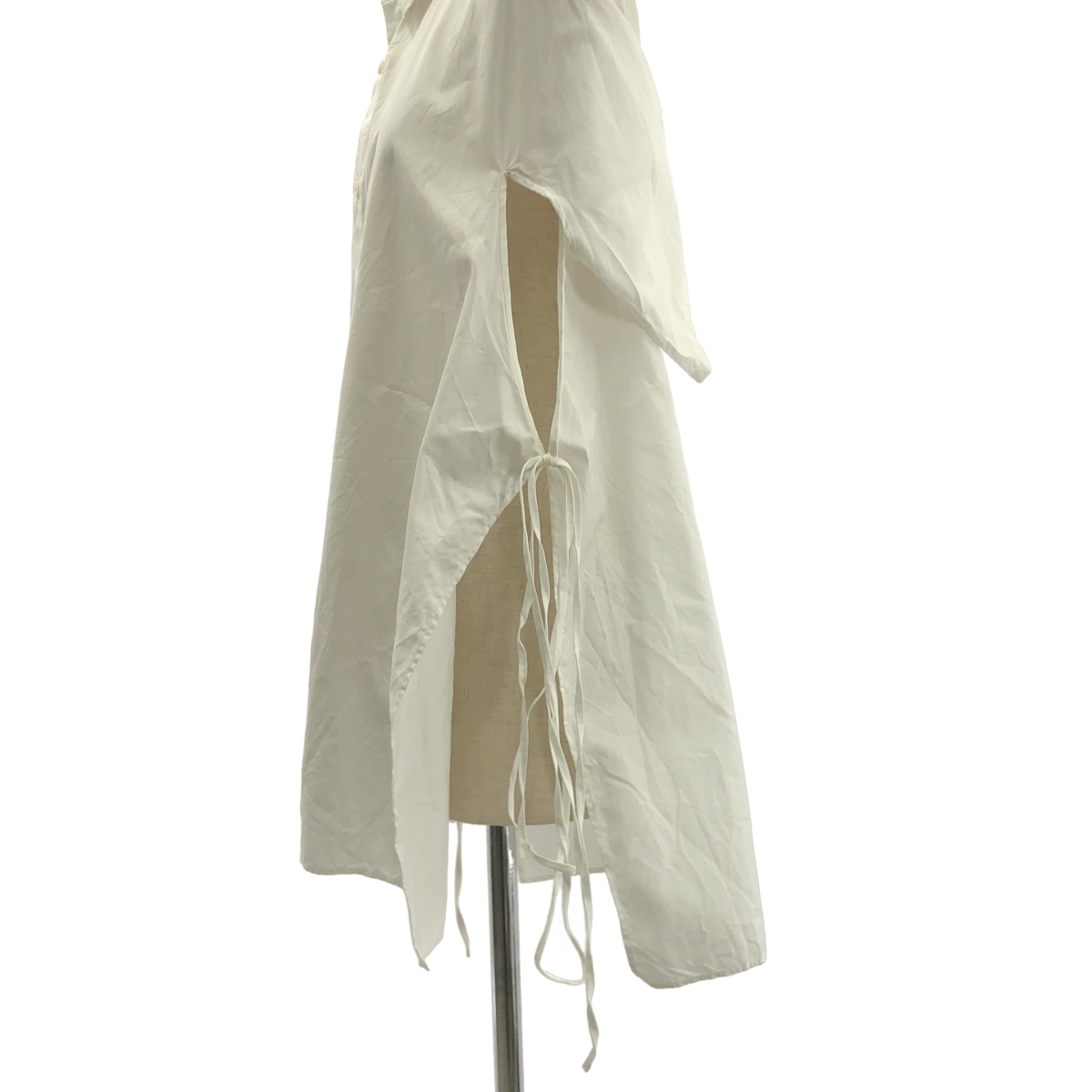 YOHJI YAMAMOTO +NOIR / ヨウジヤマモトプリュスノアール 変形 カットアウトスリーブ スリット ロングシャツ ブラウス