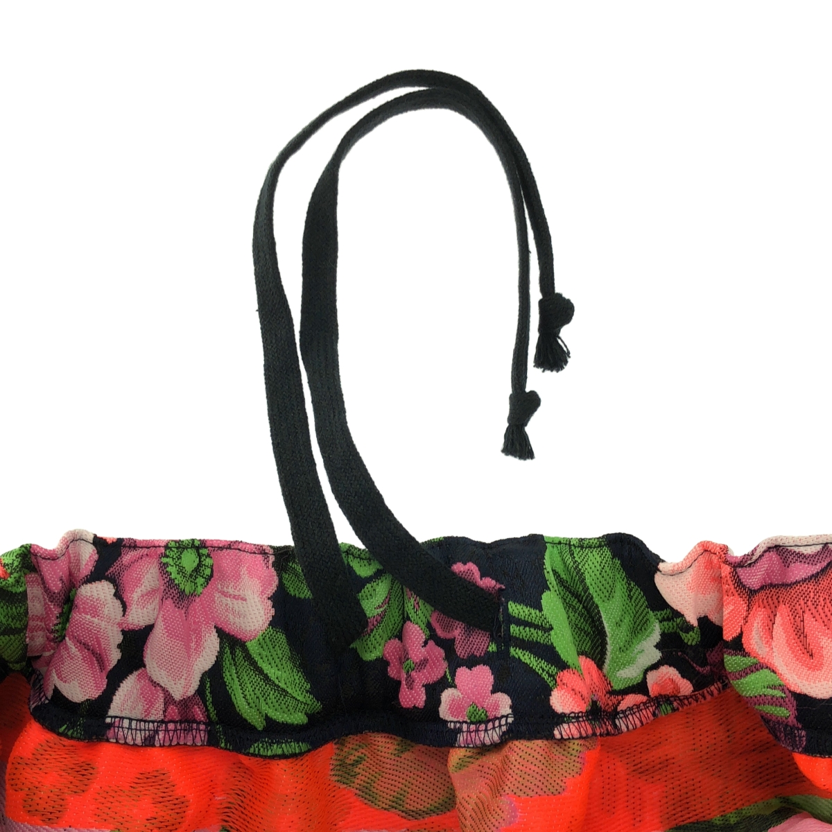 COMME des GARCONS / コムデギャルソン ポリエステル 総柄 ジャガード フラワー オーバーシルエットドローストリング スカート