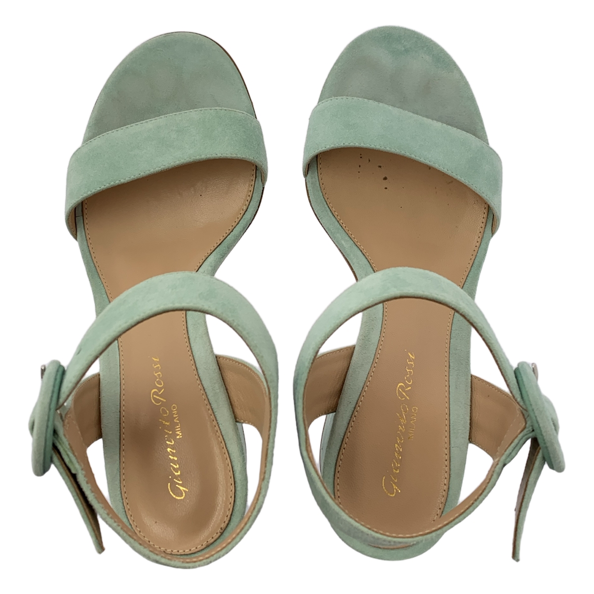 Gianvito Rossi / ジャンヴィトロッシ スエード アンクルストラップ ヒール サンダル