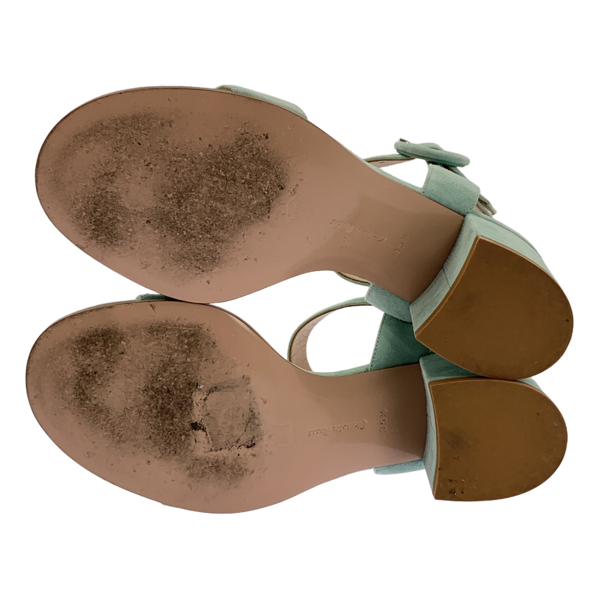 Gianvito Rossi / ジャンヴィトロッシ スエード アンクルストラップ ヒール サンダル