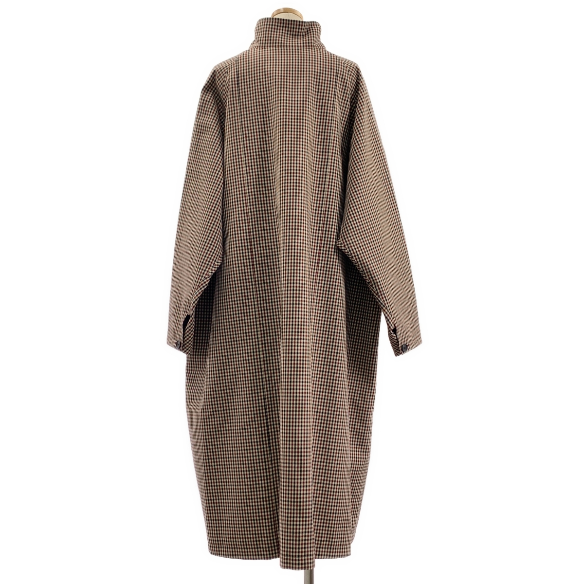 CABaN / キャバン ウールギャバジン ガンクラブチェックスタンドカラーコート / 総裏地
