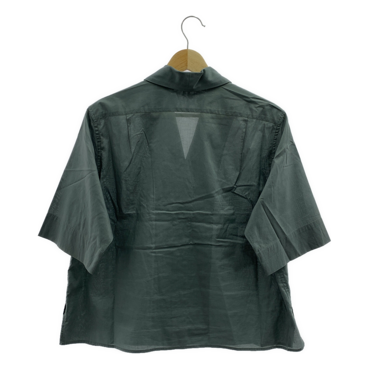 MARGARET HOWELL / マーガレットハウエル SHEER COTTON ショールカラー 半袖シャツ