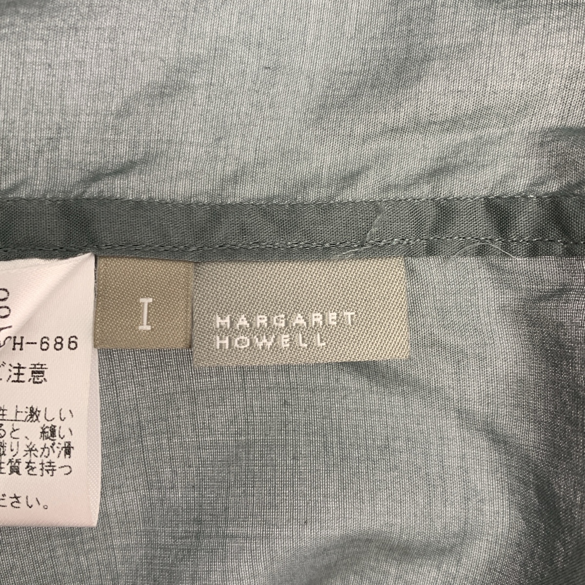 MARGARET HOWELL / マーガレットハウエル SHEER COTTON ショールカラー 半袖シャツ