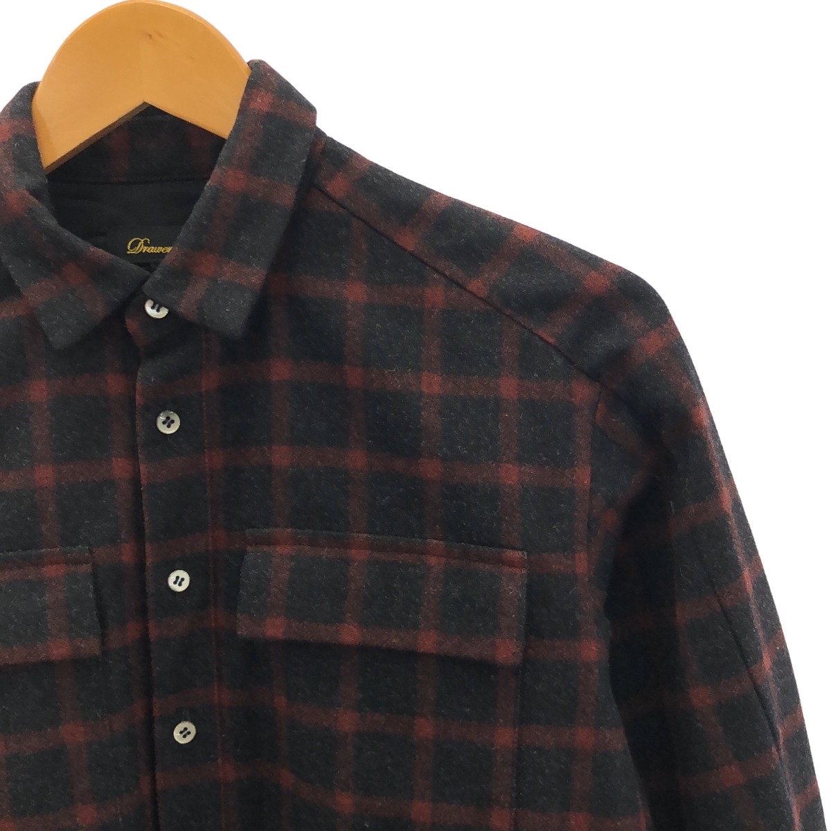 Drawer / ドゥロワー ウール ポケット付き プルオーバー シャツ ワンピース