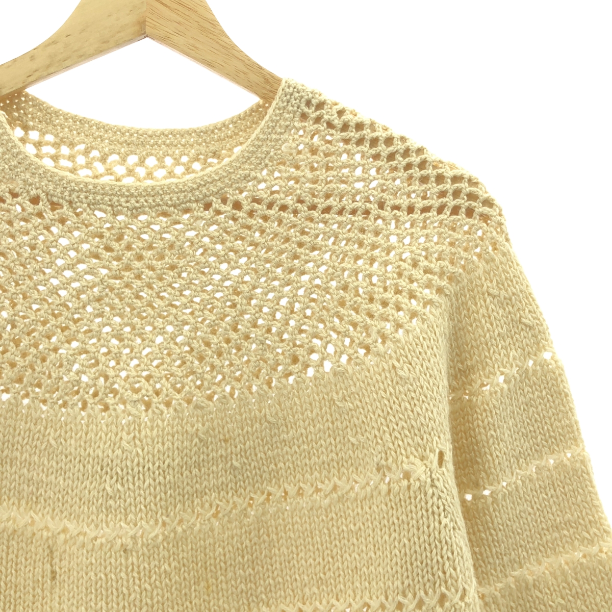 JUNYA WATANABE COMME des GARCONS / ジュンヤワタナベ 手編み ウール クルーネック ニット