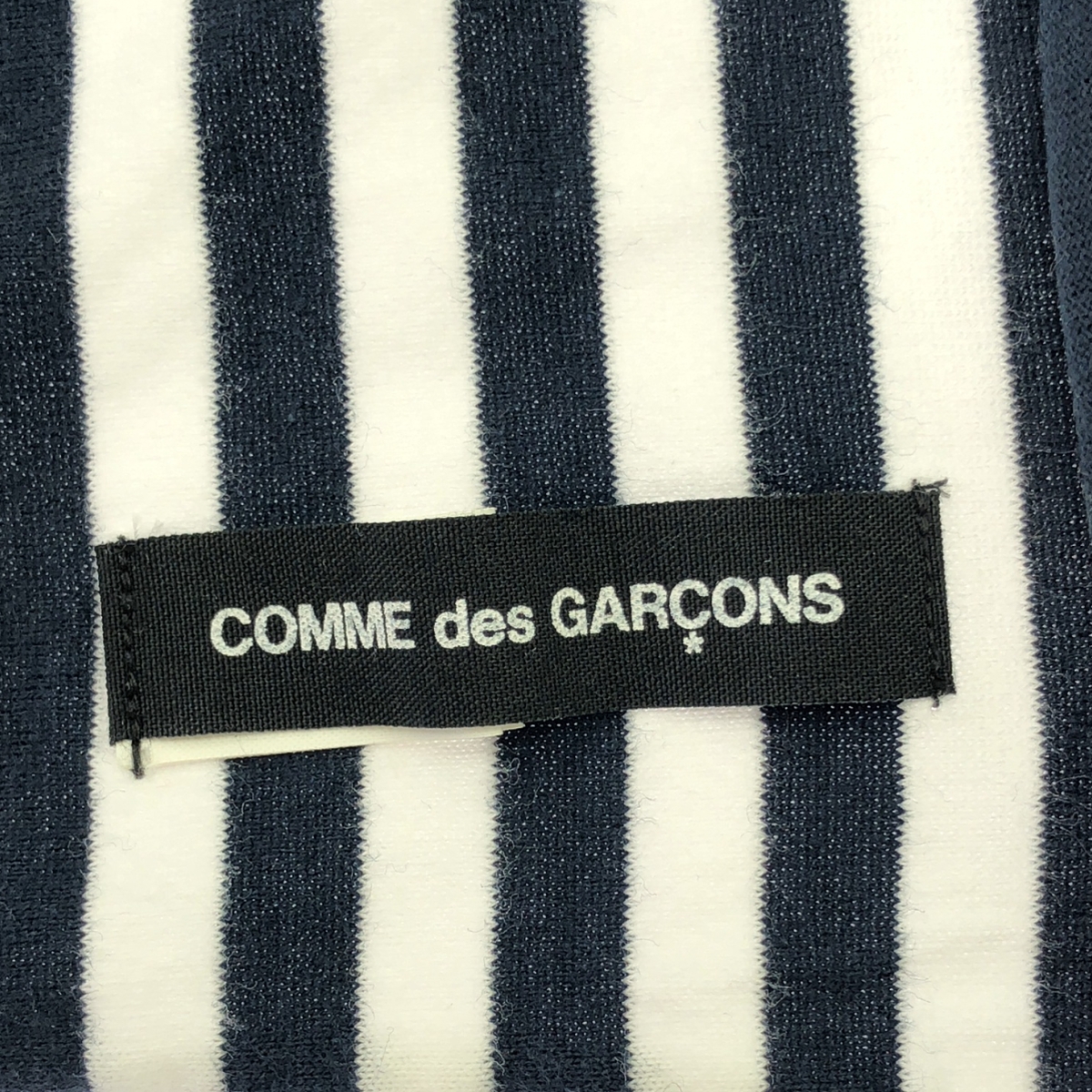 COMME des GARCONS / コムデギャルソン メッセージプリント ストライプ コットン ストール