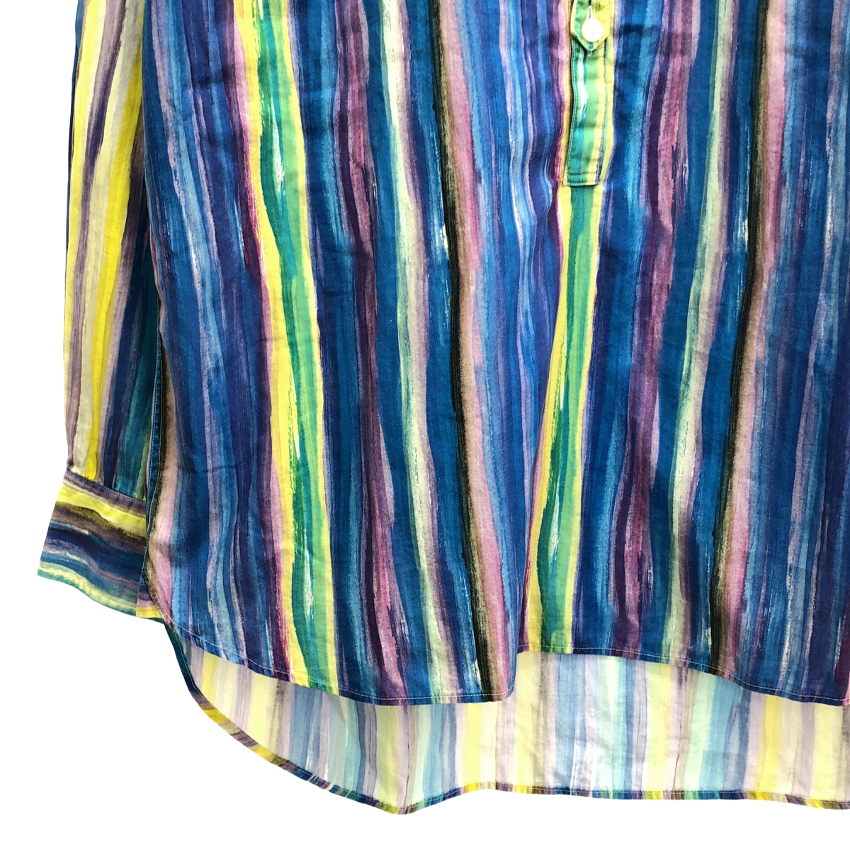 None / MODEL'S LINK / モデルスリンク PRINT BAND COLLAR SHIRT ストライプ バンドカラー シャツ