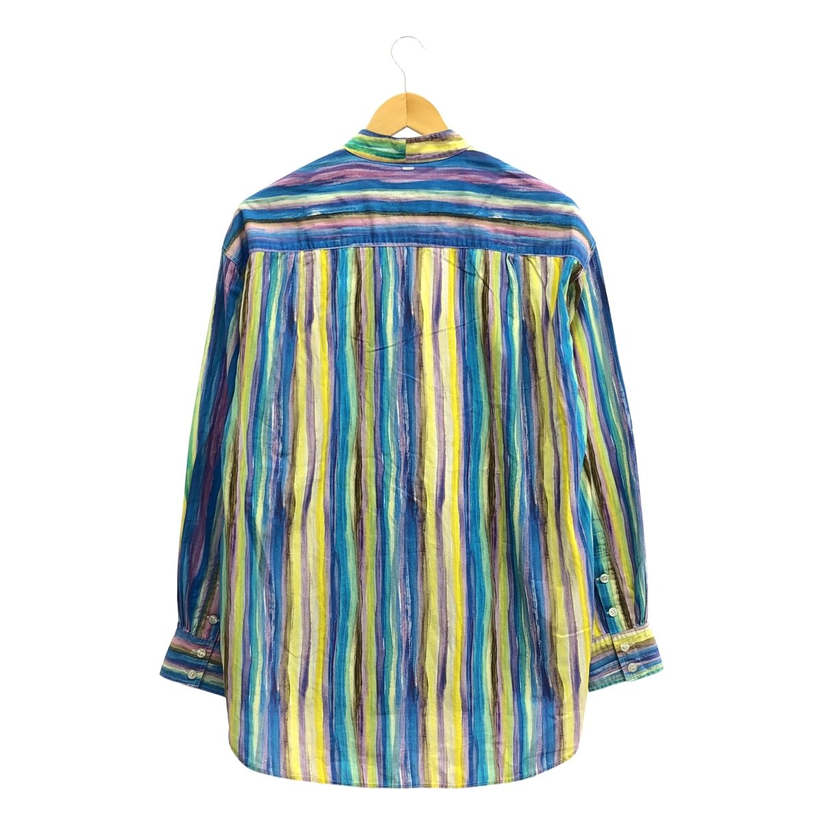 None / MODEL'S LINK / モデルスリンク PRINT BAND COLLAR SHIRT ストライプ バンドカラー シャツ