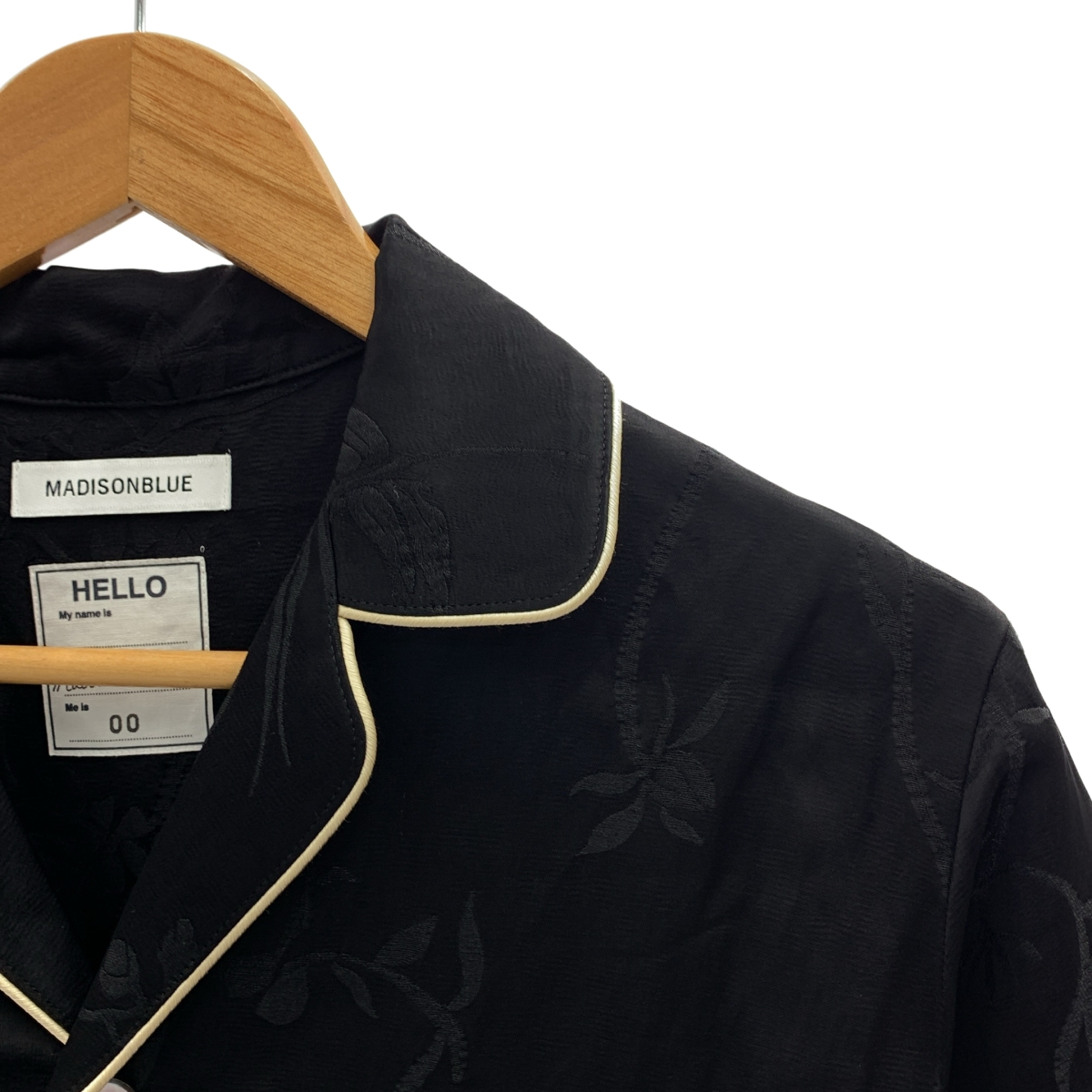 MADISON BLUE / マディソンブルー ジャガード パイピング オープンカラーシャツ