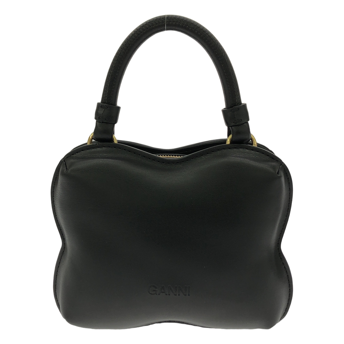 Ganni / ガニー BUTTERFLY CROSSBODY / バタフライ クロスボディ 2way ショルダー付き レザー ハンドバッグ