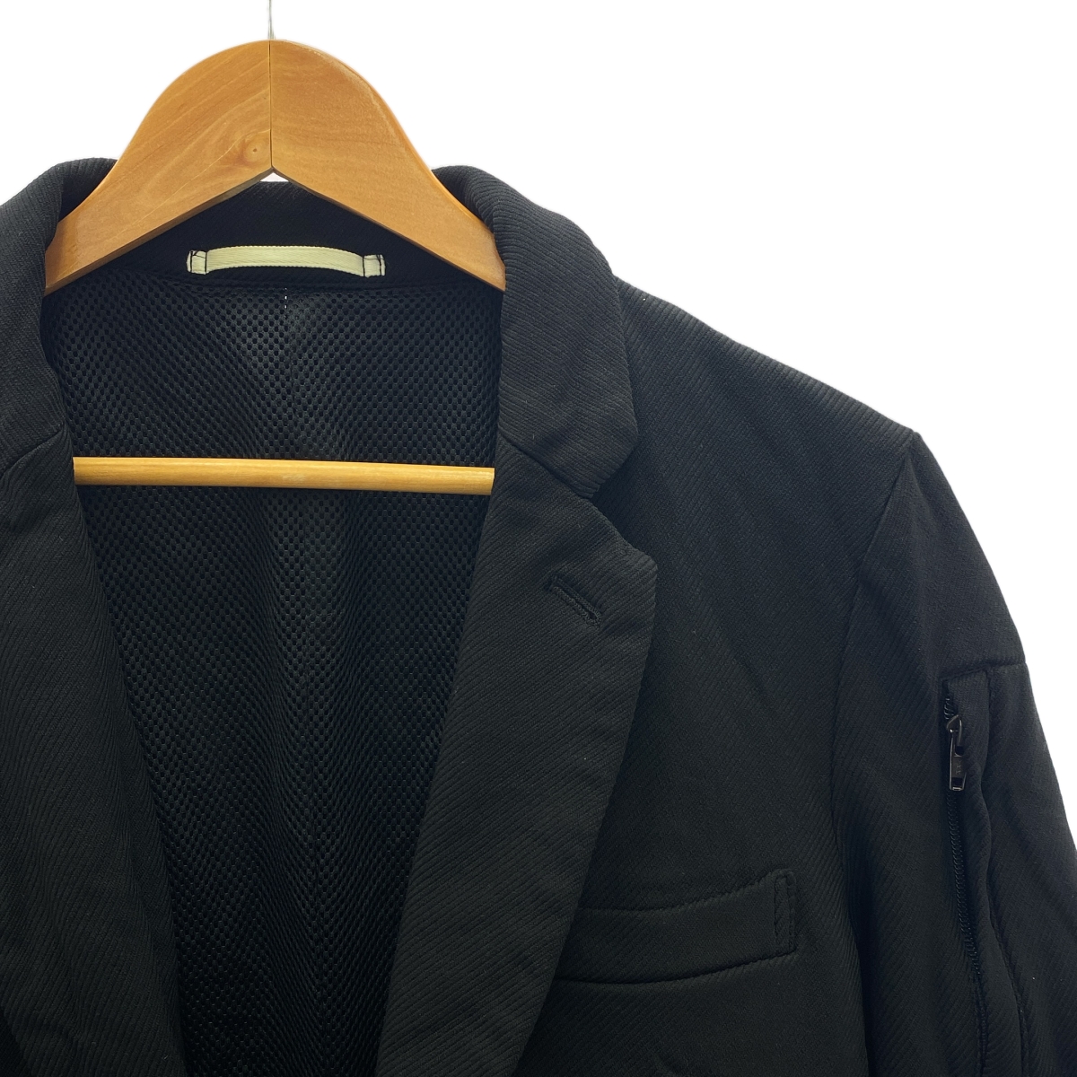 COMME des GARCONS HOMME PLUS / コムデギャルソンオムプリュス ポリエステル 製品染め 1B シングルブレスト ジャケット / メッシュ総裏地