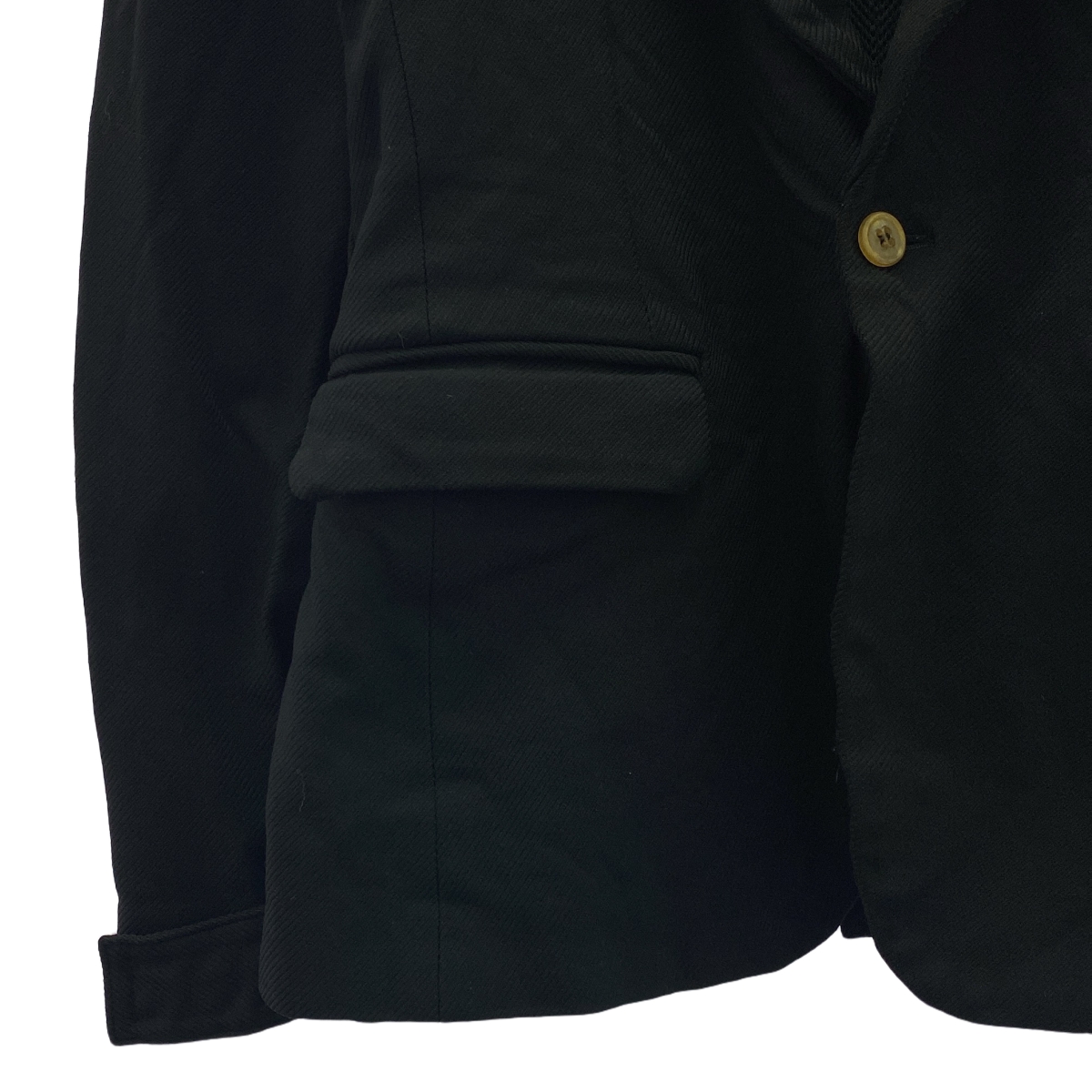 COMME des GARCONS HOMME PLUS / コムデギャルソンオムプリュス ポリエステル 製品染め 1B シングルブレスト ジャケット / メッシュ総裏地