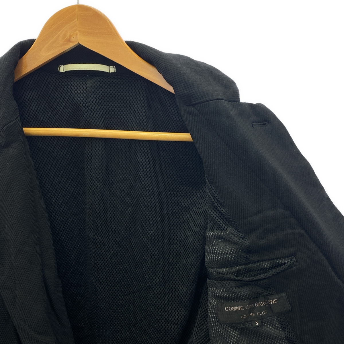 COMME des GARCONS HOMME PLUS / コムデギャルソンオムプリュス ポリエステル 製品染め 1B シングルブレスト ジャケット / メッシュ総裏地