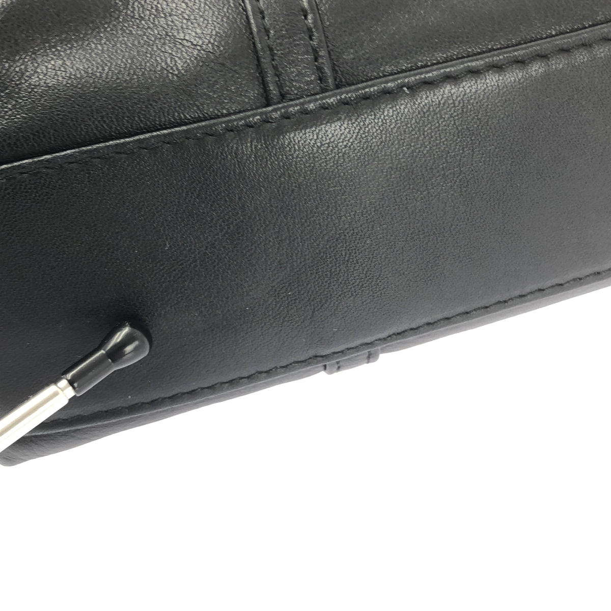 JUNYA WATANABE COMME des GARCONS / ジュンヤワタナベ レザー スタッズ装飾 リボン ドローストリング 巾着 ハンド トートバッグ