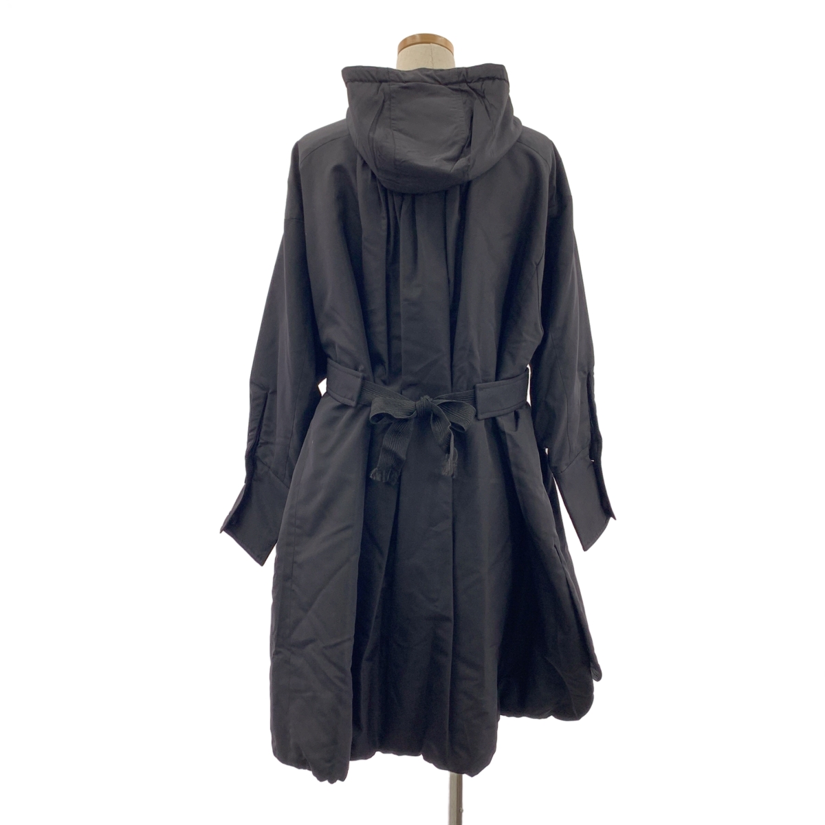 PRADA / プラダ ナイロン ベルテッド オーバーコート フーディ / キルティング総裏地