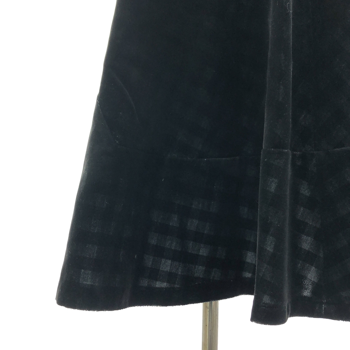 tricot COMME des GARCONS / トリココムデギャルソン ベロア 再構築 チェック バルーン スカート