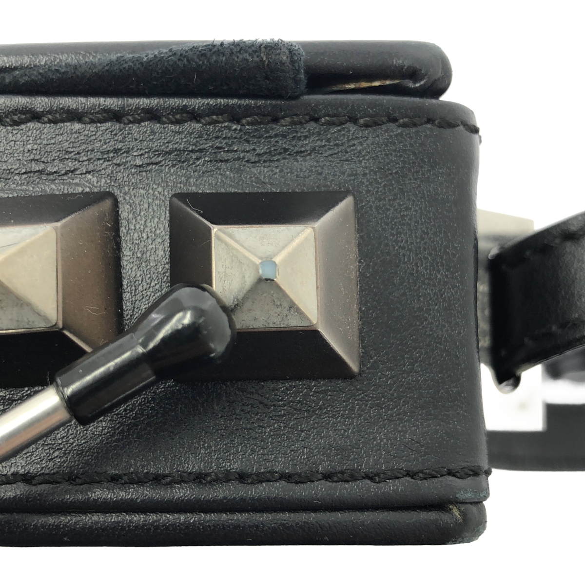 その他 スタッズ装飾 レザー スクエア ショルダーバッグ