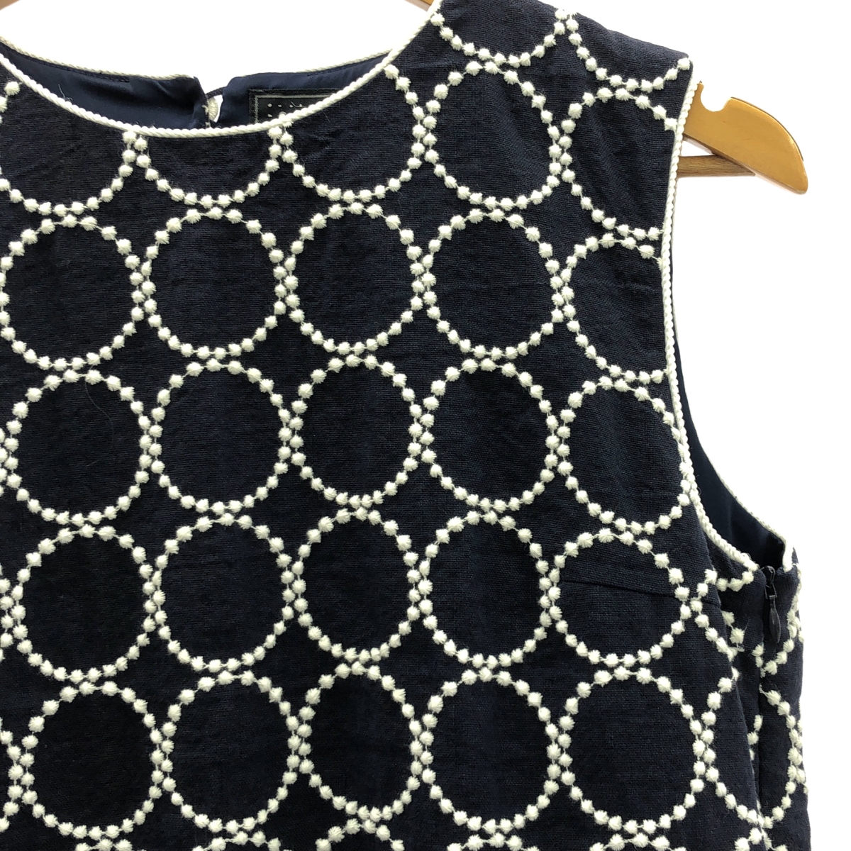 mina perhonen / ミナペルホネン tambourine タンバリン サークル刺しゅう コットン リネン ワンピース