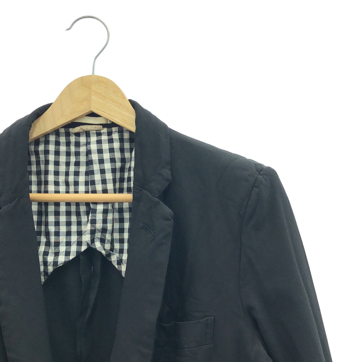 COMME des GARCONS HOMME PLUS / コムデギャルソンオムプリュス ポリエステル 製品染め 1B シングルブレスト テーラードジャケット / 裏地柄切替