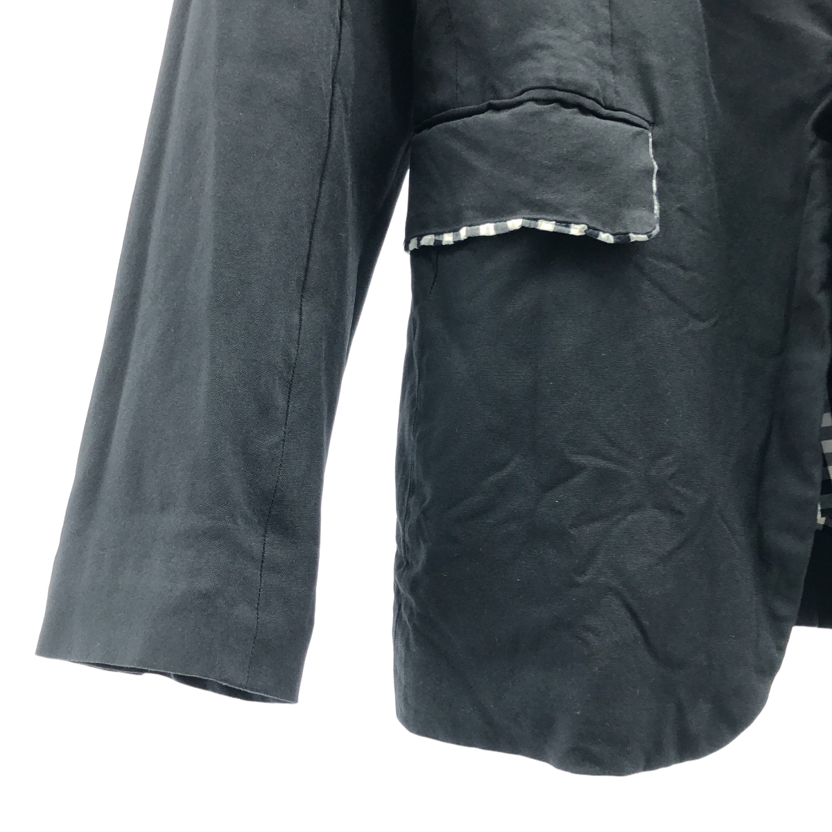 COMME des GARCONS HOMME PLUS / コムデギャルソンオムプリュス ポリエステル 製品染め 1B シングルブレスト テーラードジャケット / 裏地柄切替