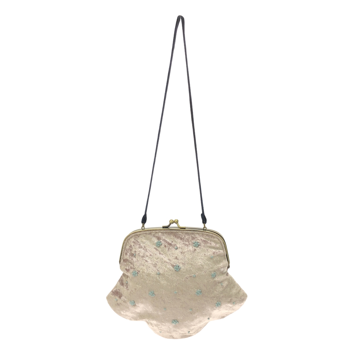 nesessaire / ネセセア ベロア 刺しゅう がま口 バッグ