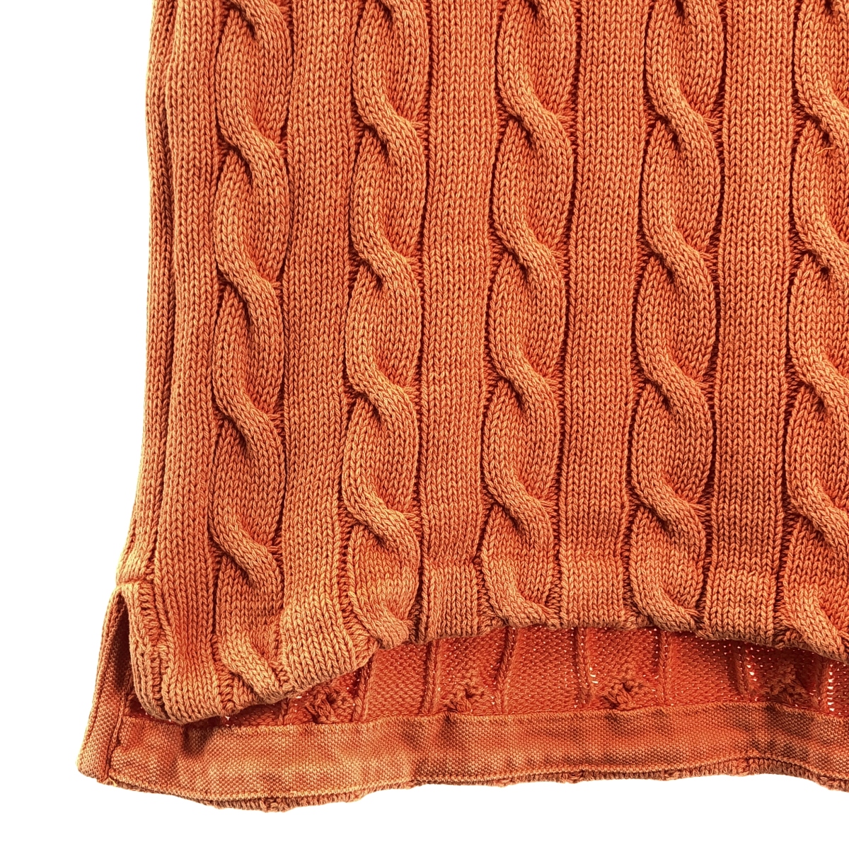 その他 ウォッシュド加工 コットン ケーブルニット ポロシャツ