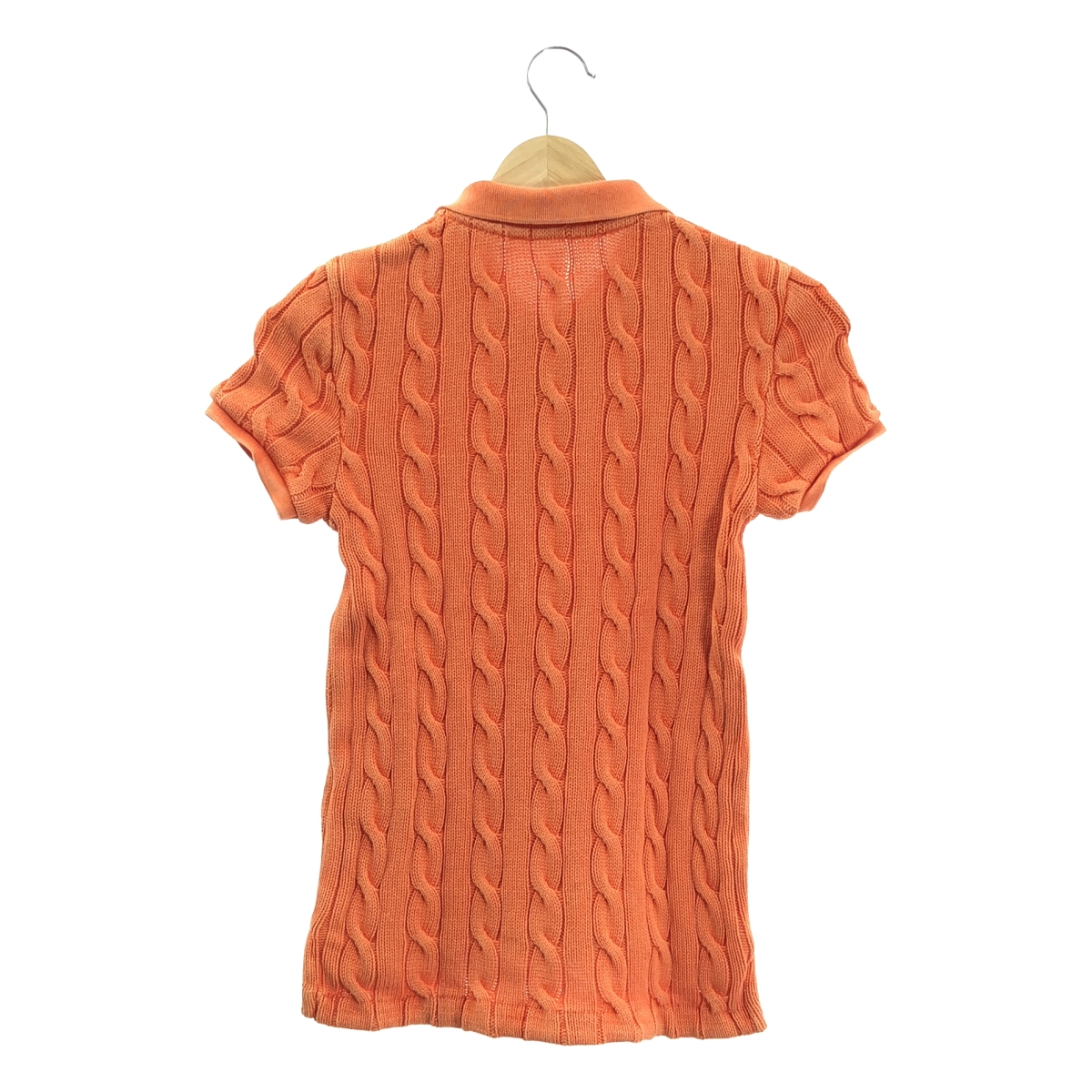 その他 ウォッシュド加工 コットン ケーブルニット ポロシャツ