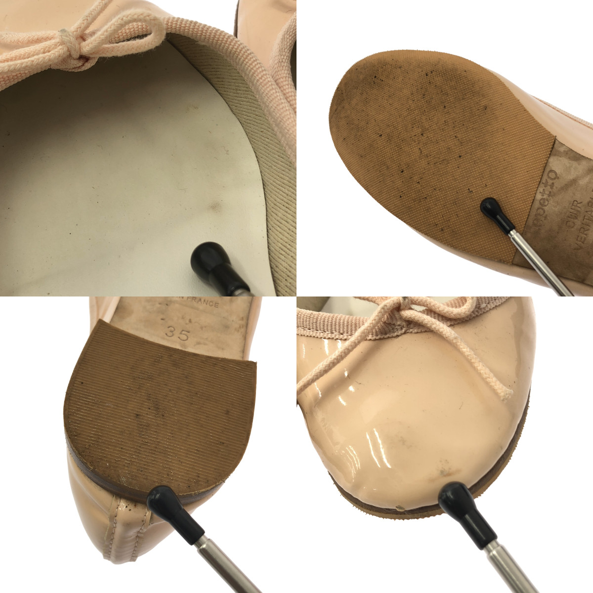 repetto / レペット レザー リボン フラット バレエシューズ