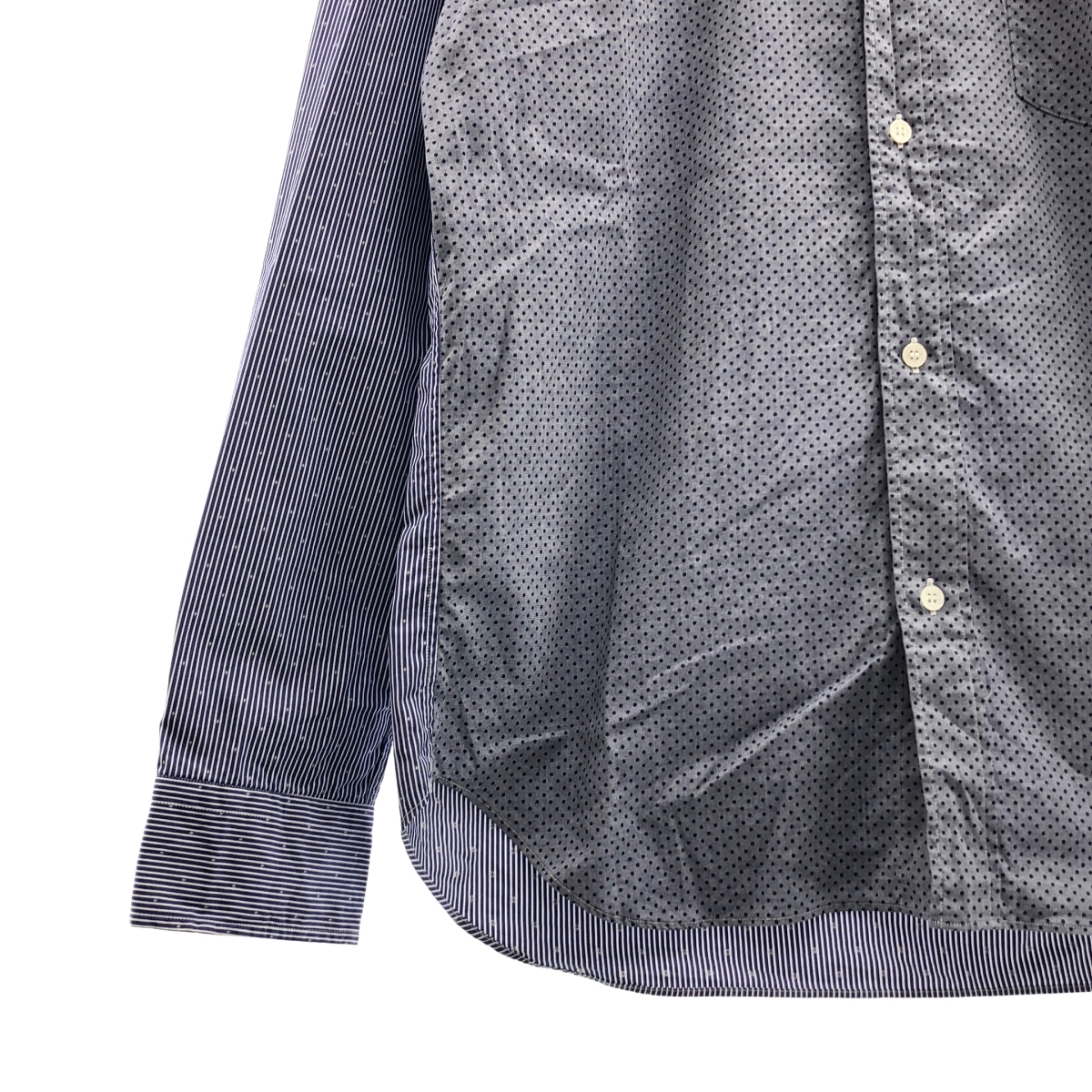 COMME des GARCONS HOMME / コムデギャルソンオム ドット ストライプ切替 ボタンダウンシャツ